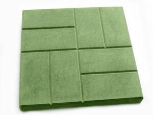 Тротуарная плитка квадрат 8 кирпичей размером 400х400х50, Зелёная