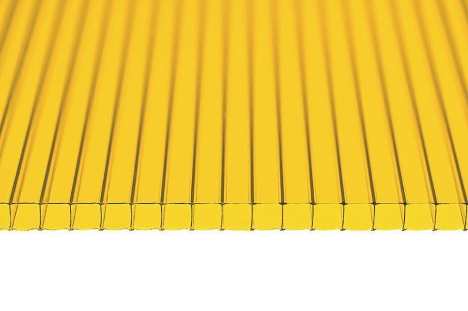 Поликарбонат сотовый Скарб Желтый 10мм - фото