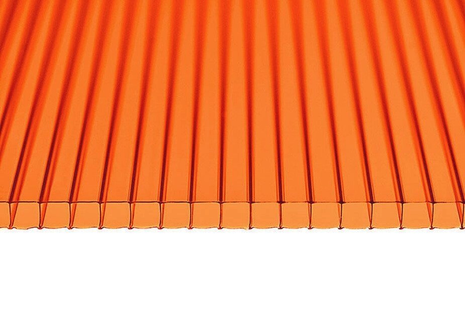 Поликарбонат сотовый Скарб Оранжевый 10мм - наличие
