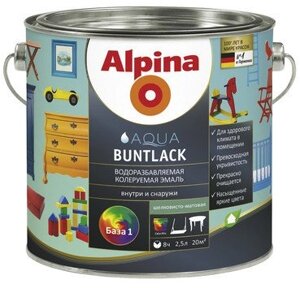 Alpina Aqua Buntlack. Водоразбавляемая колеруемая эмаль для дерева и металла