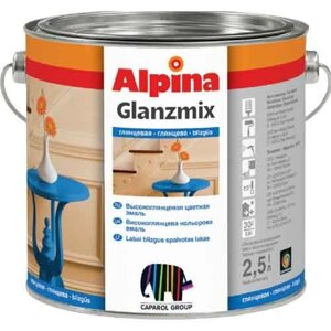 Эмаль. Alpina «Glanzmix Weiss Base 1» Ударопрочность. Хорошая эластичность. Белый цвет.