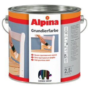 Alpina «Grundierfarbe» Белая алкидная грунтовочная краска по дереву и твердому ПВХ.