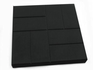 Тротуарная плитка квадрат 8 кирпичей размером 400х400х50, Чёрная