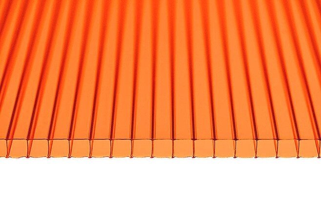 Поликарбонат сотовый Скарб Оранжевый 4мм от компании ООО "Наш дах" - фото 1