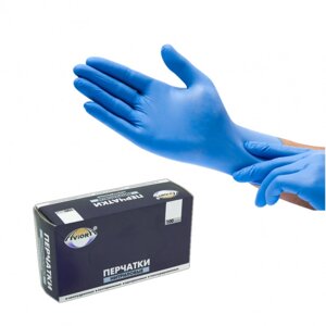 Перчатки нитриловые голубые AVIORA (Размер XL)