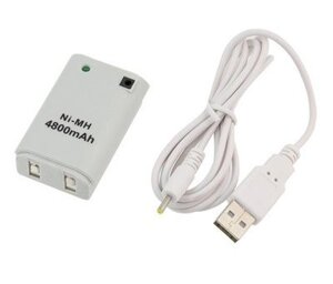 Аккумулятор для XBOX 360 White + USB кабель