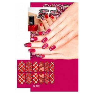 Арт-пленка для дизайна ногтей «ШОТЛАНДКА»Nail Polish Wraps ZX1932)