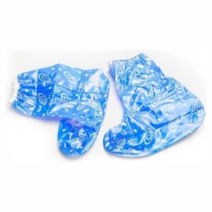 Чехлы грязезащитные для женской обуви - сапожки, размер M, цвет голубой (PVC Rain High Boots, size M, blue color)