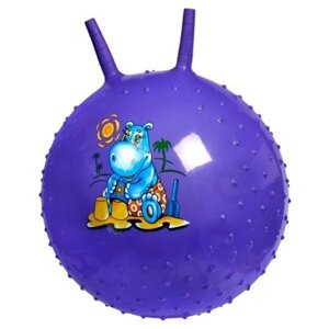 Детский массажный гимнастический мяч, фиолетовый (Jumping Ball With Horn, violet) DE 0537