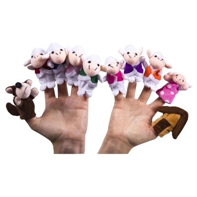 Детский пальчиковый кукольный театр «Волк и семеро козлят» (10pcs Finger Toys) DE 1164 от компании Компания «Про 100» - фото 1