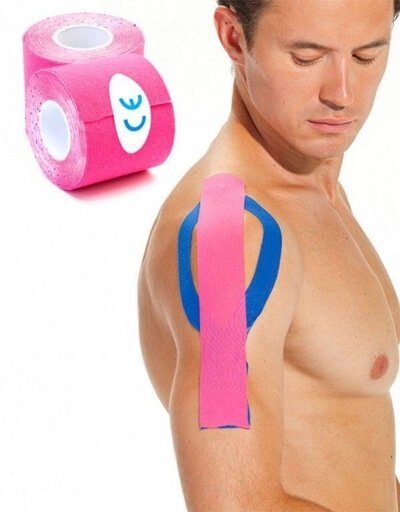 Кинезио лента 5 м*5 см, розовая (Physio Tape, dark pink) SF 0189 от компании Компания «Про 100» - фото 1