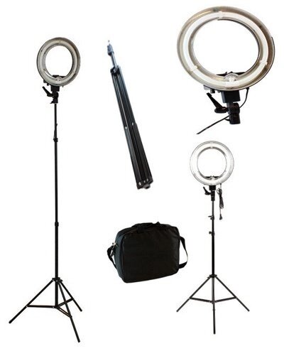 Кольцевая лампа на штативе для визажистов, парикмахеров, фотографов SiPL от компании Компания «Про 100» - фото 1