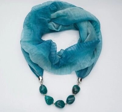 Колье-шарф «ФРАНЦУЖЕНКА»Scarf-necklace Blue)