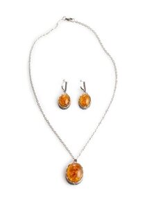 Комплект «ЯНТАРНЫЙ СОН»necklace and earring set) AS 0556