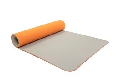 Коврики для йоги 183*61*0,6 TPE двухслойный оранжевый (Yoga mat 173*61*0,6  TPE orang/grey) SF 0403 от компании Компания «Про 100» - фото 1