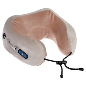 Массажная подушка для шейно- воротниковой зоны, серо-бежевая (Massage pillow (shiatsu + vibration KZ 0557
