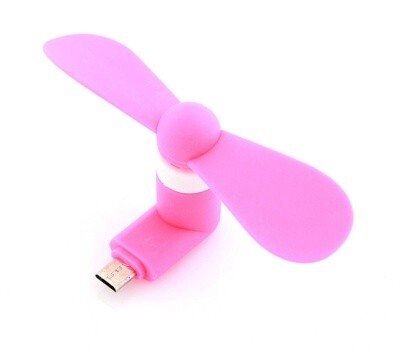 Мини вентилятор SiPL в разъем microUSB розовый от компании Компания «Про 100» - фото 1