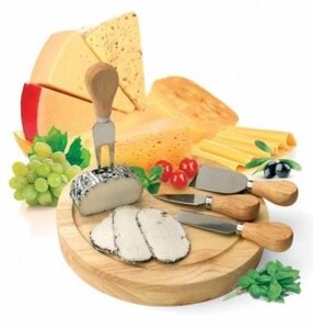 Набор для резки сыра из 4-х приборов и деревянной доски «РОКФОР»Circo Cheese Board Set) TK 0090