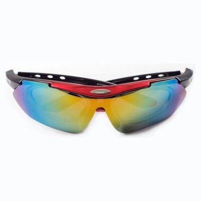 Очки спортивные солнцезащитные с 5 сменными линзами в чехле, красные (Sport Sunglasses, red) от компании Компания «Про 100» - фото 1