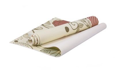 Коврик для йоги 173*61*0,4 с рисунком ФЛАУЭР (Yoga mat 173*61*0,4 with picture beige) SF 0406 - опт