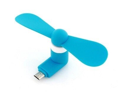Мини вентилятор SiPL в разъем micro. USB синий - Компания «Про 100»