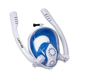 Полнолицевая маска для снорклинга с двумя трубками, L (fullface snork mask FM05) SF 0554
