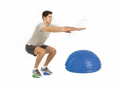 Полусфера балансировочная массажная, синяя (Half massage balance ball, blue) - Компания «Про 100»