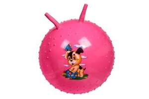 Детский массажный гимнастический мяч, розовый (Jumping Ball With Horn, pink) DE 0542