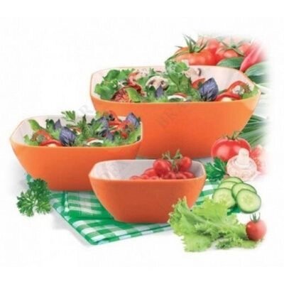 Пиала 20 см квадратная оранжевая (salad bowl small) - обзор