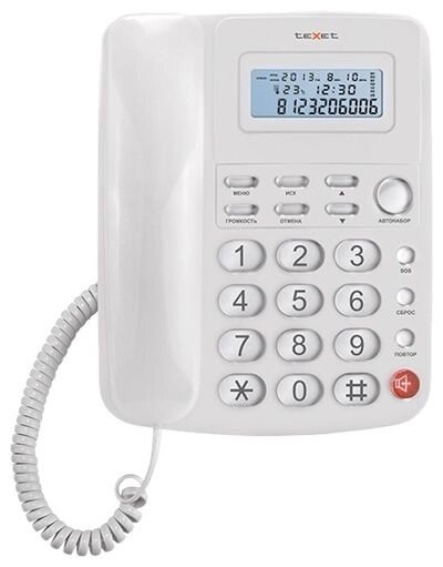 Проводной телефон TeXet TX-250 белый - наличие