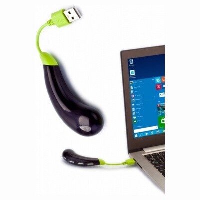 Разветвитель USB «БАКЛАЖАН», темно-фиолетовый - доставка