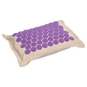 Подушка акупунктурная«НИРВАНА» с наполнителем из гречневой лузги, фиолетовый (Acupressure pillow beige / purple) KZ 0701