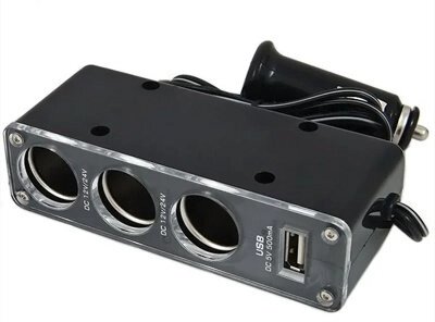 Разветвитель прикуривателя SiPL 12/24 (на 3 выхода + USB) от компании Компания «Про 100» - фото 1