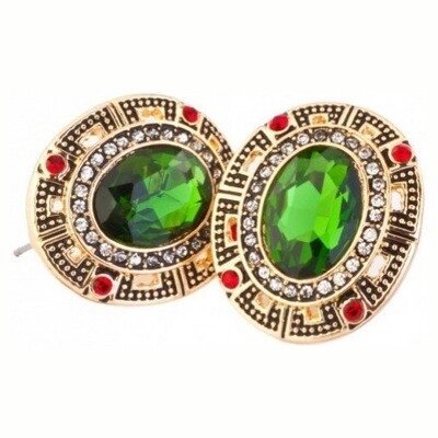 Серьги «КЛЕОПАТРА» (Earrings with green stone) (AS 0005) от компании Компания «Про 100» - фото 1