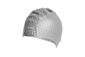 Шапочка для плавания силиконовая, бабл, серая (Swimming cap bubble) SF 0339