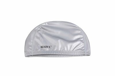 Шапочка для плавания текстильная покрытая ПУ, серая (Swimming cap) SF 0368 от компании Компания «Про 100» - фото 1