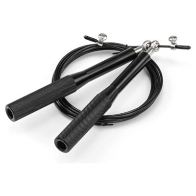 Скакалка скоростная металлическая, черная (speed jump rope) SF 0460 от компании Компания «Про 100» - фото 1