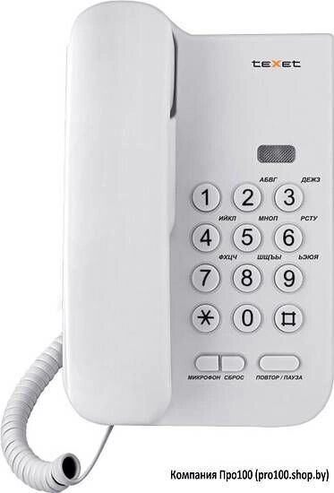 Телефон проводной TeXet TX-212 (светло-серый) от компании Компания «Про 100» - фото 1