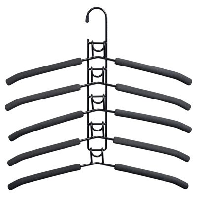 Вешалка-трансформер для одежды 5 в 1, 38x40, «ГИНГО», металл, пена, чёрная (clothes hanger, black) TD 0722 от компании Компания «Про 100» - фото 1