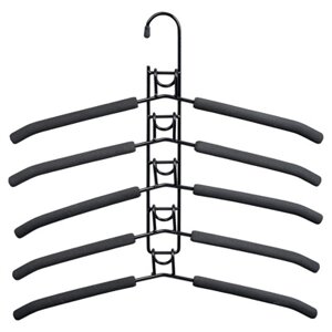 Вешалка-трансформер для одежды 5 в 1, 38x40, «ГИНГО», металл, пена, чёрная (clothes hanger, black) TD 0722