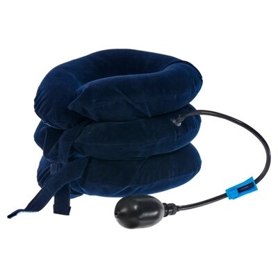 Воротник массажный надувной, синий (3 Layer Cervical Neck Traction Pillow Device, blue) KZ 0927 от компании Компания «Про 100» - фото 1