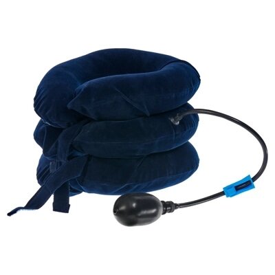 Воротник массажный надувной, синий (3 Layer Cervical Neck Traction Pillow Device, blue) KZ 0927
