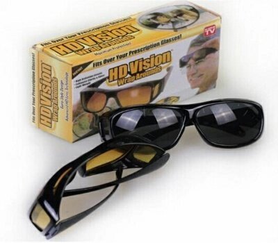 Защитные очки HD Vision BLACK + YELLOW 2 штуки комплект от компании Компания «Про 100» - фото 1