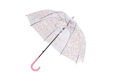 Зонт прозрачный «ЕДИНОРОГ» розовый (Children\'s umbrella transparent pink) DE 0501 от компании Компания «Про 100» - фото 1