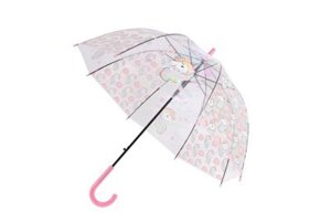 Зонт прозрачный «ЕДИНОРОГ» розовый (Children\s umbrella transparent pink) DE 0501