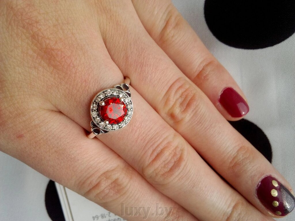 Кольцо Красная пресня, серебрение арт. 2486536Кр 17 от компании Интернет магазин «Люкси» - фото 1