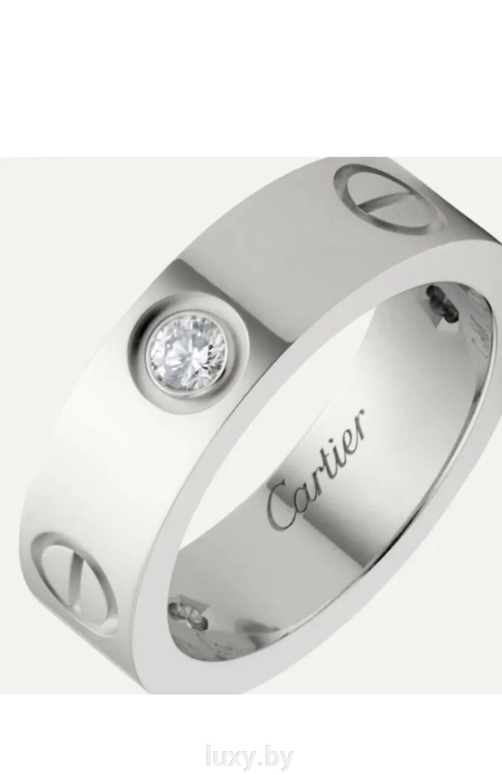 Кольцо по мотивам Cartier в серебре с прозрачным камнем от компании Интернет магазин «Люкси» - фото 1