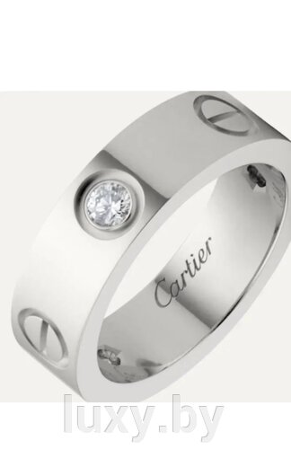 Кольцо по мотивам Cartier в серебре с прозрачным камнем 17.5