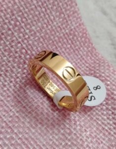 Кольцо по мотивам Cartier в золоте без камней 20.5