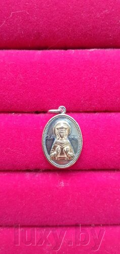 Подвеска иконка именная святой Ирины серебрение с золочением , Красная пресня, арт. 5408112-1